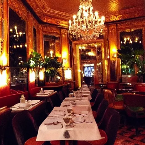 Prompt: beautiful supper in café Paris
