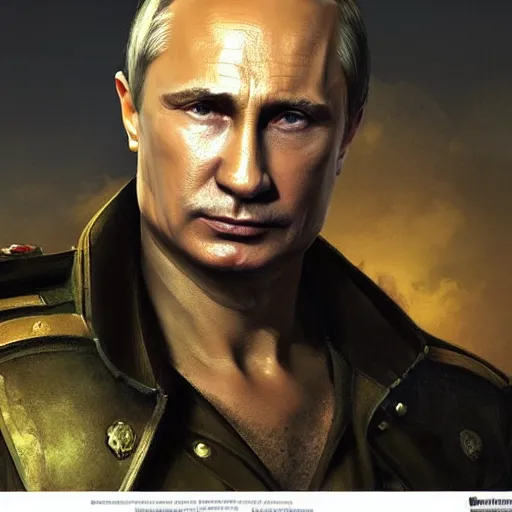 Prompt: Vladimir Putin as General Sebastiano Di Ravello from Just Cause 2 game, portrait, highly detailed, digital painting, artstation, concept art, smooth, sharp focus, illustration, cinematic lighting, art by artgerm and greg rutkowski and alphonse mucha