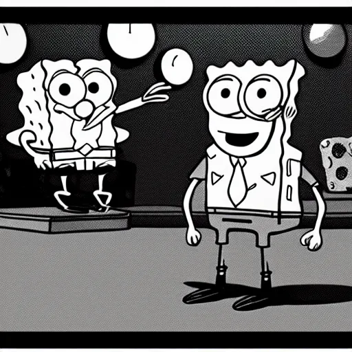 Prompt: spongebob squarepants as a 1 9 3 0 s cartoon