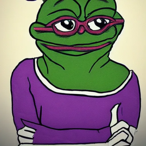 Prompt: a pepe looking like a hot woman