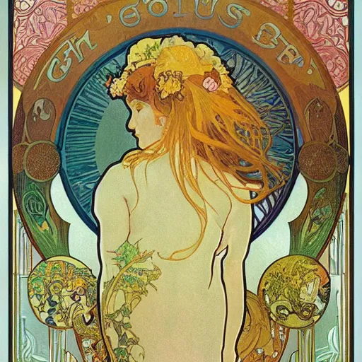 Image similar to Sticker of a ecosystem in a bottle , elegant art nouveau style, Alphonse Mucha, james gurney