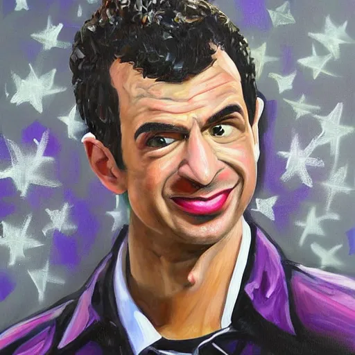 Image similar to detailed painting of nathan fielder as beyonce on the superbowl, sharp high quality