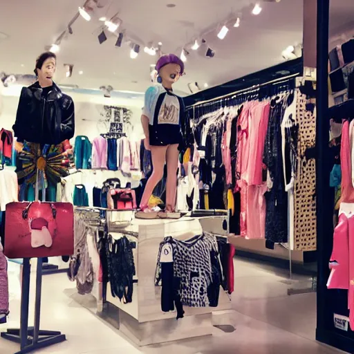 Prompt: A Forever 21 store that only sells evil kids