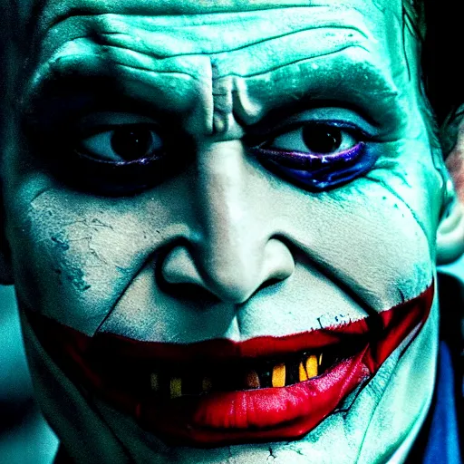 Image similar to stunning awe inspiring johnny depp as the joker movie still 8 k hdr atmospheric lighting