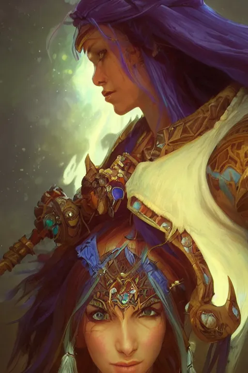 Prompt: world of warcraft orch shaman, digital painting, highly detailed, artstation, concept art, illustration, smooth, sharp focus, art by artgerm and greg rutkowski and alphonse mucha and loish and WLOP