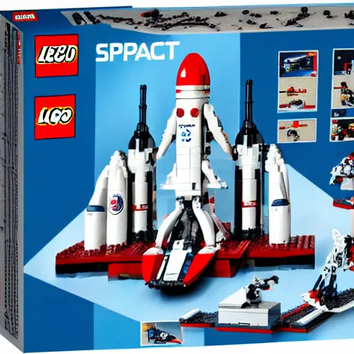 Image similar to an elon musk space x lego set