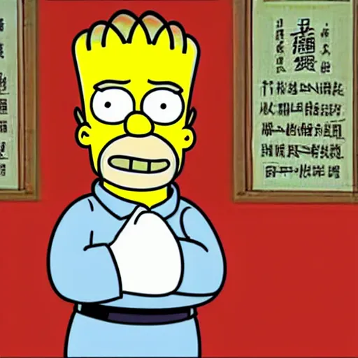 Image similar to chinese boy, simpsons style