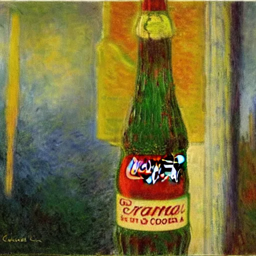 Prompt: Impressionist Coca Cola by Claude Monet