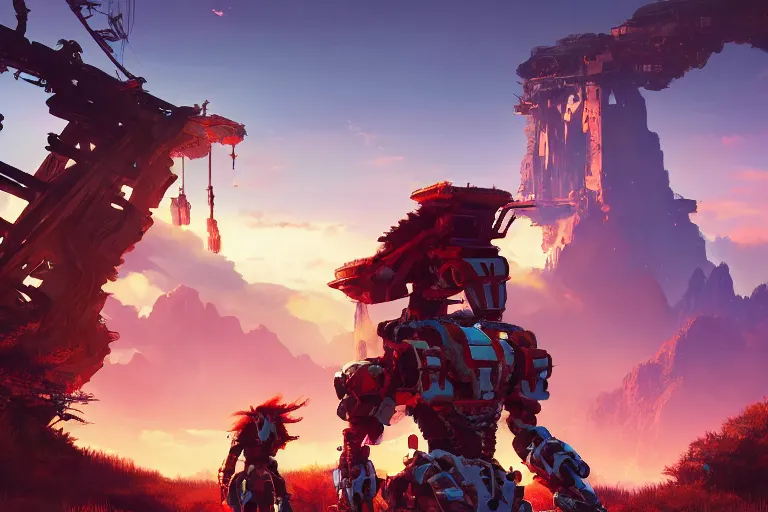 Image similar to scorcher machine mecanical creature robot of horizon forbidden west horizon zero dawn radiating a glowing aura global illumination ray tracing hdr fanart arstation by ian pesty and alena aenami artworks in 4 k