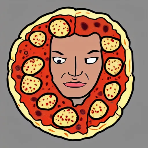 Prompt: A human made of pizza, digital art