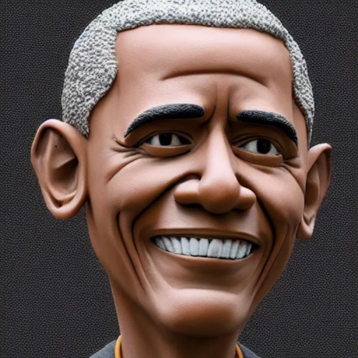 Image similar to barrack obama made out of polymer clay detailed sculpture trending on artstation