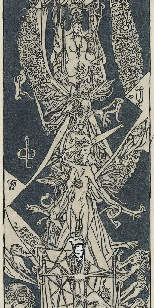 Image similar to judgement tarot card by austin osman spare