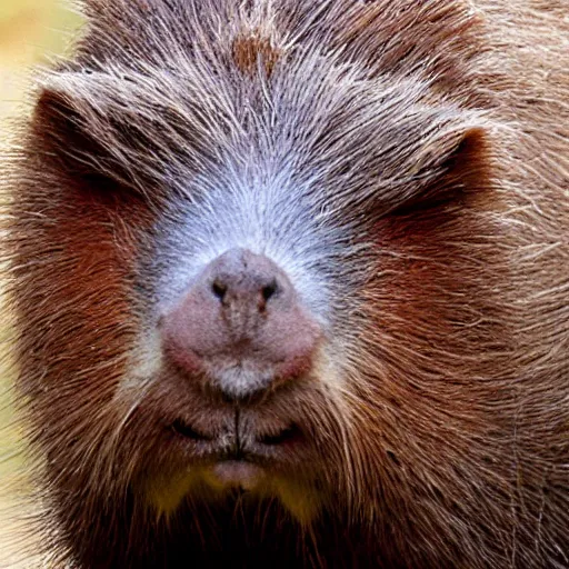 Prompt: capybara shaves mustache
