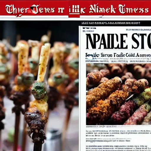 Prompt: NYTimes article: Spicy Frog on a stick, the street food taking over NYC