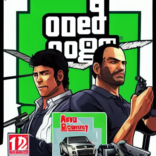 Prompt: Steven Bonnell II GTAV cover art