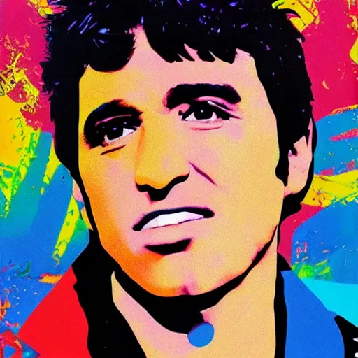 Prompt: tony montana, pop art