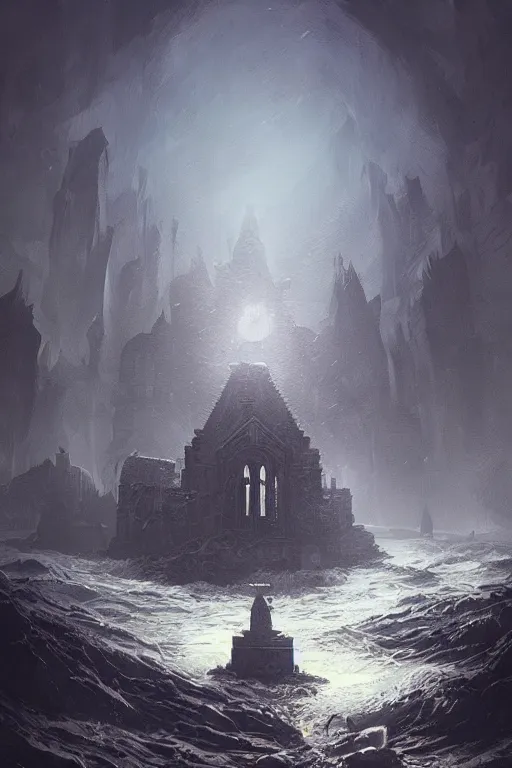 Image similar to lovecraft apocalypse, watery grave, digital art, in the style of greg rutkowski, trending on artstation