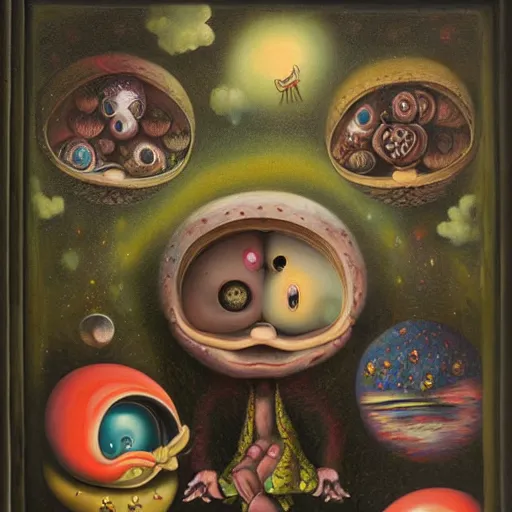 Image similar to Allegory of the multiverse, lowbrow painting by Mark Ryden