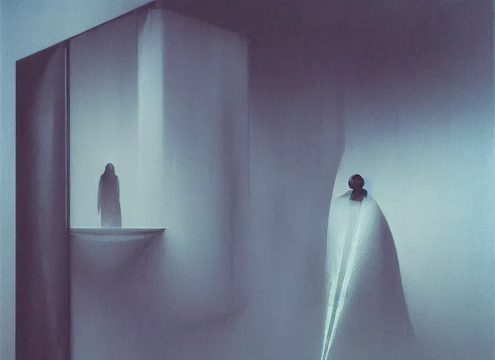 Prompt: portrait titled water, science fiction, Edward Hopper and James Gilleard, Zdzislaw Beksinski highly detailed