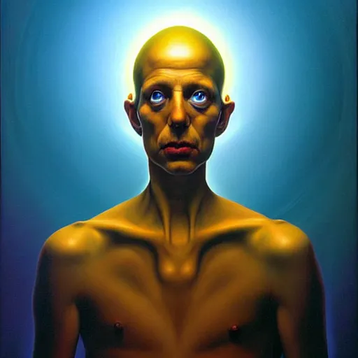 Image similar to ethos of ego, mythos of id. by michael whelan, hyperrealistic photorealism acrylic on canvas, resembling a high - resolution photograph