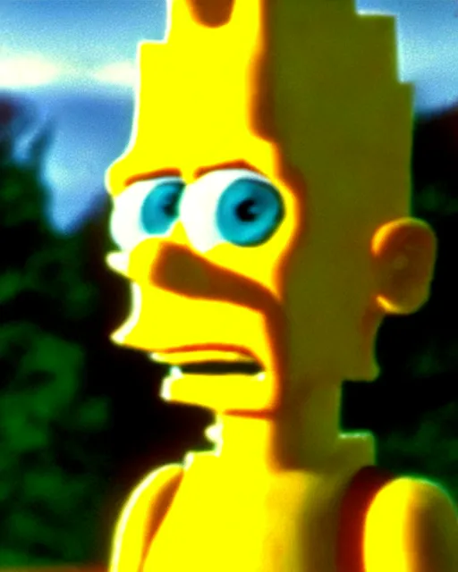 Image similar to film still of bart simpson in the movie the lord of the rings