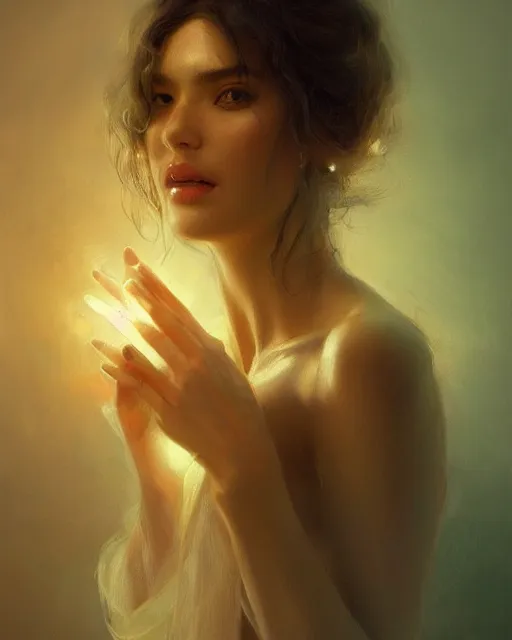 Image similar to incarnation of love, gorgeous, portrait, powerful, intricate, beautiful, masterpiece, elegant, volumetric lighting, back lighting, rimlight, dramatic lighting, digital painting, highly detailed, artstation, sharp focus, illustration, Artgerm, Jean-Léon Gérôme , ruan jia