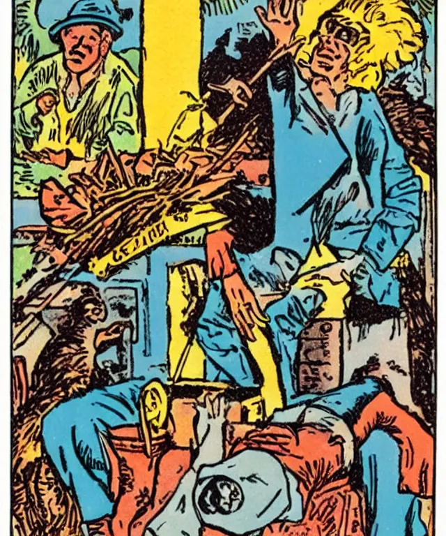 Prompt: ryder - waite commodity fetishism marxist tarot card