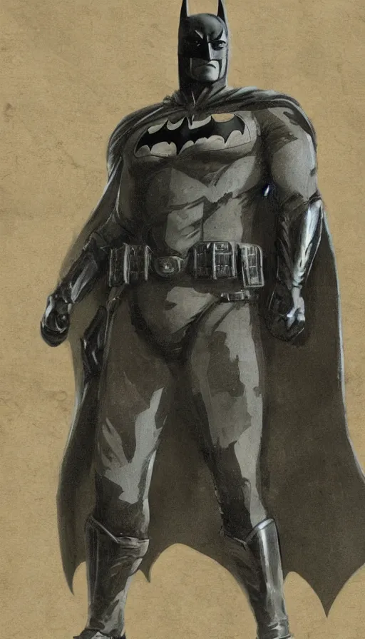 Prompt: matte painting of batman on medieval