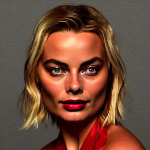 Image similar to 3 d neon art of margot robbie portrait, hyper detailed, 3 d render