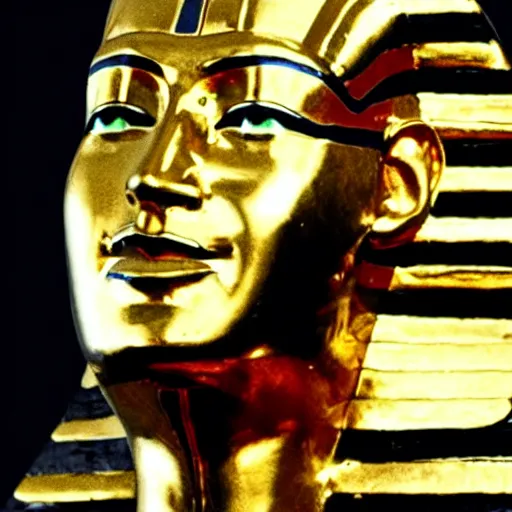 Image similar to ( steve jobs ) gold king tut mask