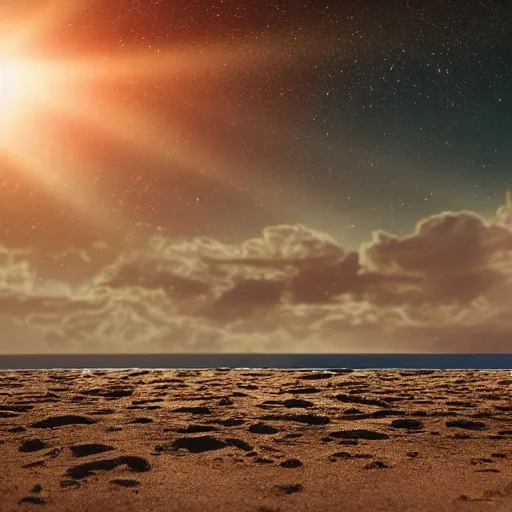 Image similar to an astronaut relaxing on the beach, dramatic lighting, cinematic, extremly high detail, photorealistic, cinematic lighting, nasa footage