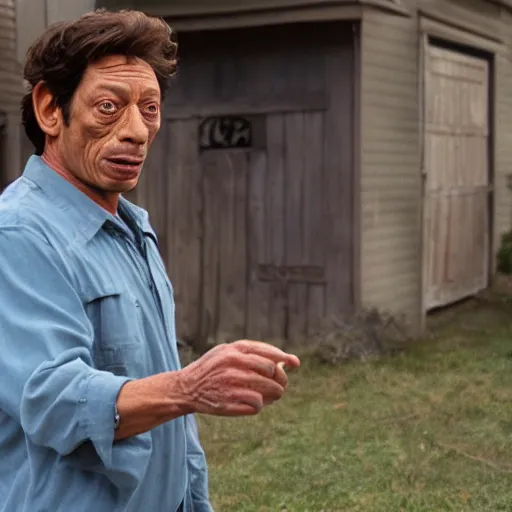 Image similar to jim varney as rickety cricket, it's always sunny in philadelphia, 8 k