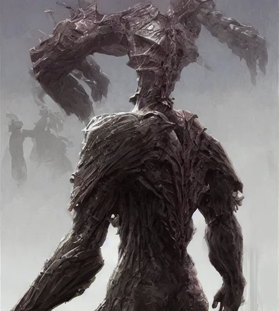 Image similar to crystal back golem, beksinski, age of sigma art, frank franzetta, ruan jia, dark soul armor concept, trending on artstation, wayne barlowe, adrian smith fantasy art, elden ring art, the hobbit art, lord of the ring art, infinity blade armor