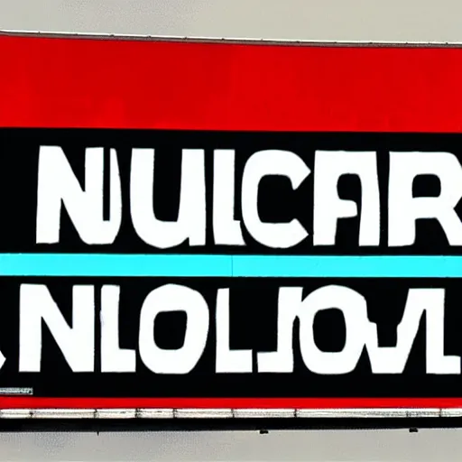 Image similar to ominous billboard warning of nuclear fallout