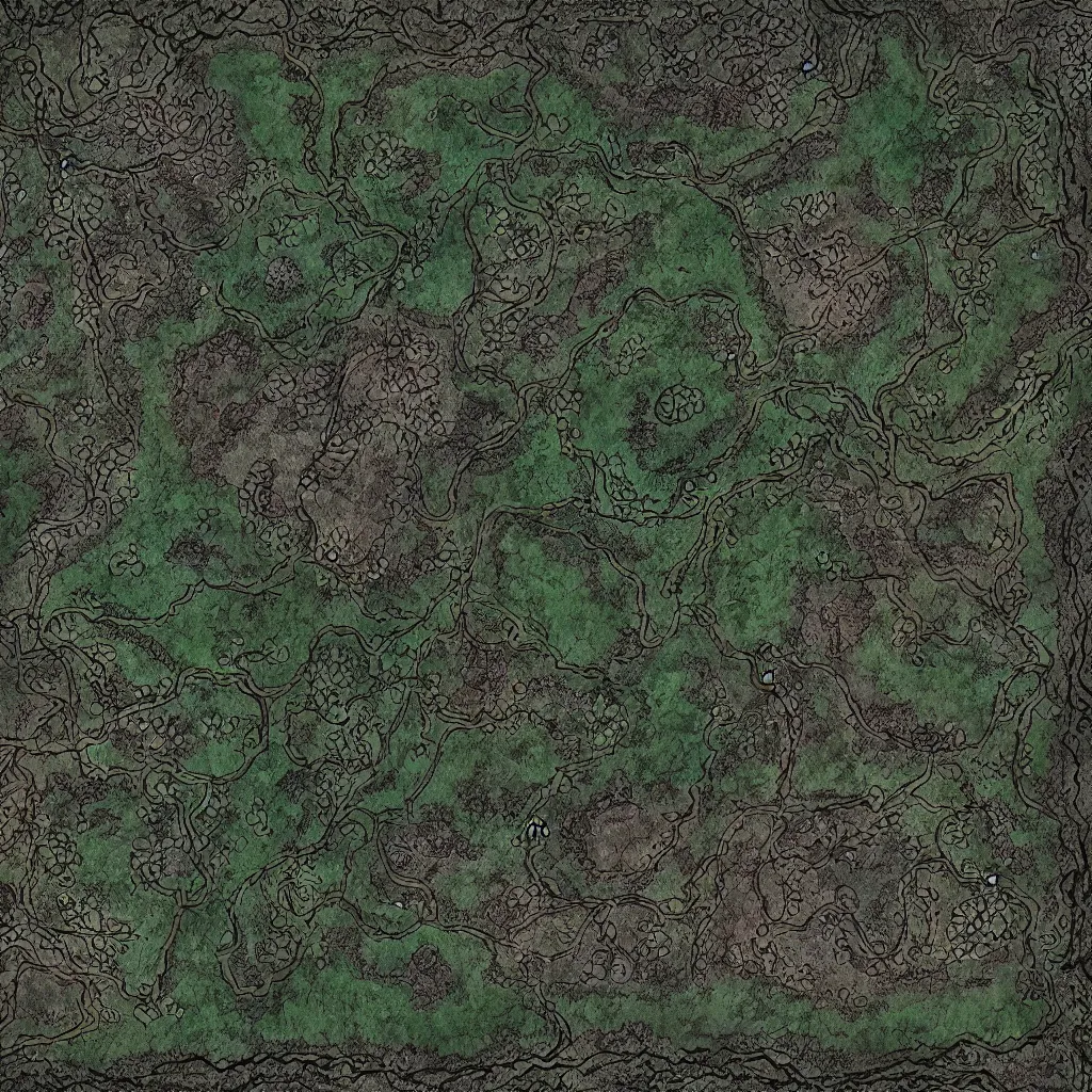 Image similar to a ttrpg map of a moonlit clearing in the woods, gridless, beautiful, 8 k, high quality digital art