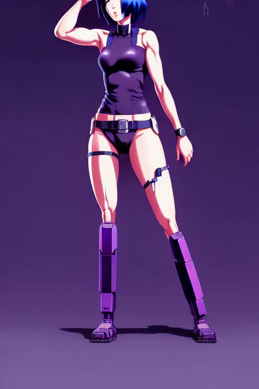 Prompt: a fullbody pose of motoko kusanagi the major ghost in the shell : : stand alone complex, under repairs, maintenance : : by ilya kuvshinov, rossdraws, artgerm, sola digital arts, anti aliasing, raytracing : :