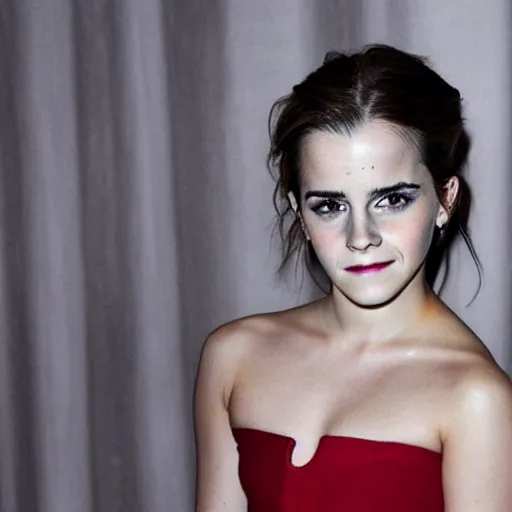 Prompt: emma watson with red glowing eyes