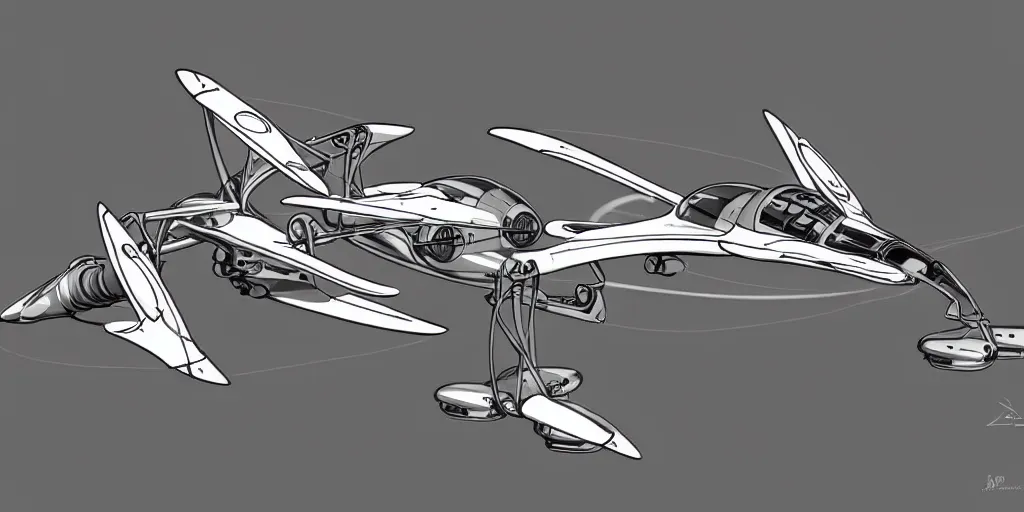 Prompt: highly detailed schematic, technical drawing, side view, sci-fi hover racer designs, pod racer designs