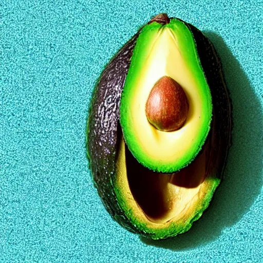 Prompt: photo of a person's face face in an avacado
