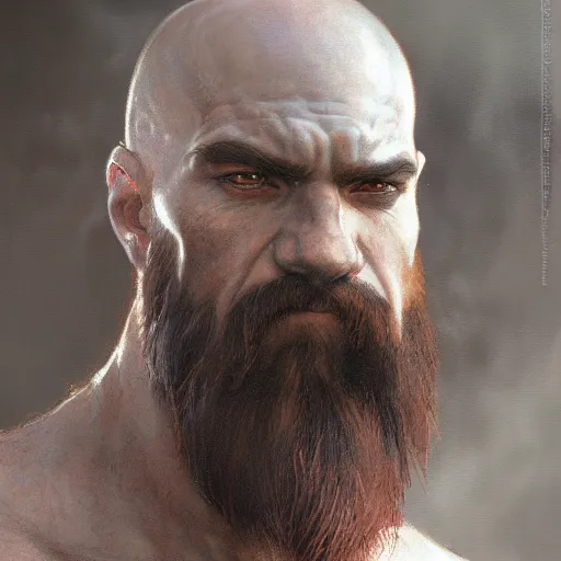 Image similar to Kratos, closeup character portrait art by Donato Giancola, Craig Mullins, digital art, trending on artstation