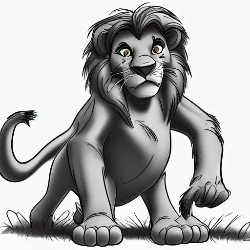 Image similar to Simba the lion king Disney sketch