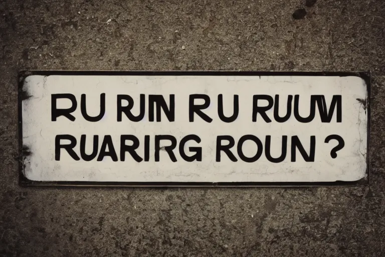 Image similar to a sign that says Run