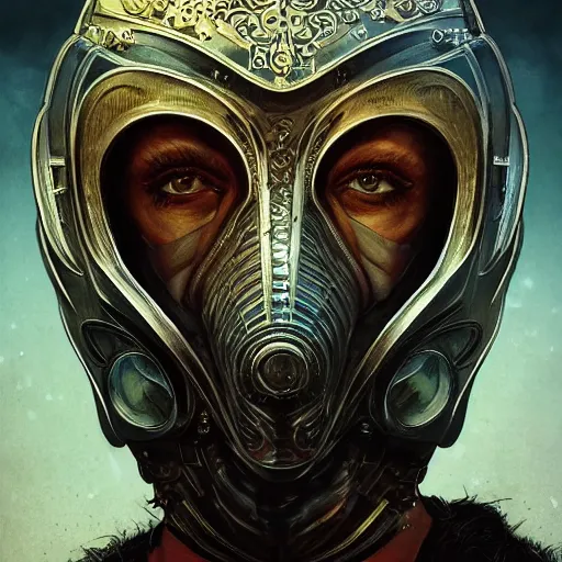 Image similar to Very very very very highly detailed epic photo of face with venetian mask, intricate, dystopian, sci-fi, extremely detailed, digital painting, artstation, concept art, smooth, sharp focus, illustration, intimidating lighting, incredible art by Anton Pieck, Artgerm and Vincent di Fate