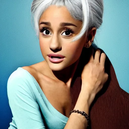 Prompt: ariana grande as an elderly woman