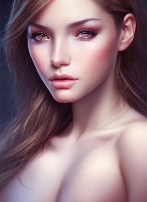 Image similar to a gorgeous female photo, professionally retouched, soft lighting, half body shot, realistic, smooth face, perfect eyes, symmetrical, wide angle, sharp focus on eyes, 8 k high definition, insanely detailed, intricate, elegant, art by artgerm