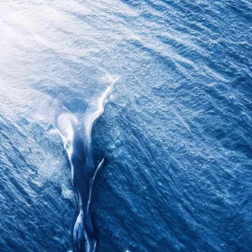 Image similar to photo by national geographic, a stunning blue whale completely covered and wearing a long billowing flowing white silk sheet, swimming through the ocean, backlit, 4 d, 4 k, volumetric lighting, photorealistic, light ray, hyperdetailed