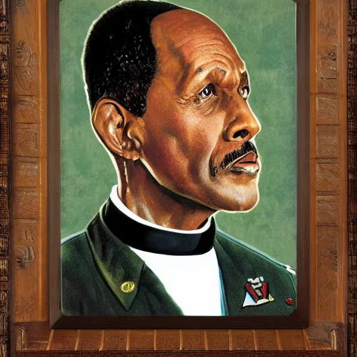 Prompt: commander sisko in the style of norman rockwell