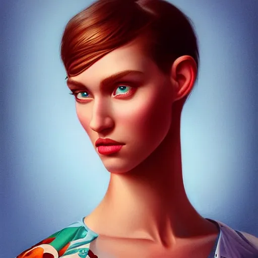 Image similar to red stewart portrait, Pixar style, by Tristan Eaton Stanley Artgerm and Tom Bagshaw.