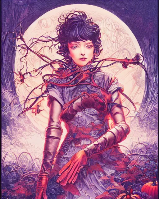 Image similar to a girl in a halloween costume, midshot single subject, ambient lighting, detailed, art poster by ayami kojima, makoto shinkai, kilian eng