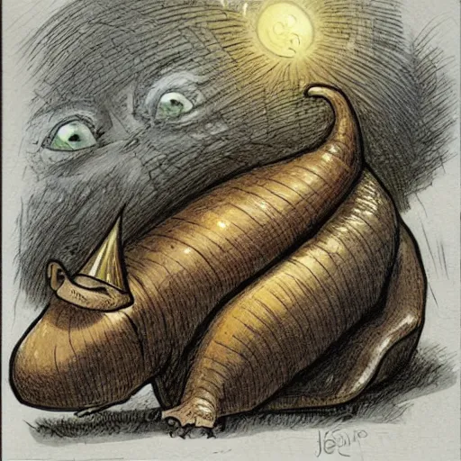 Prompt: giant slug runs amuck in hogwart lab with students, by jean - baptiste monge!!!